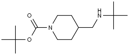 tert-butyl 4-((tert-butylamino)methyl)piperidine-1-carboxylate Structure