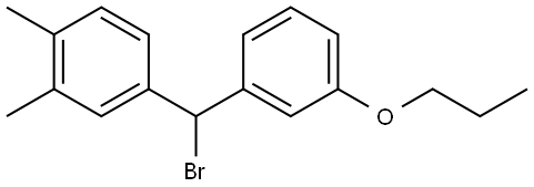 Benzene, 4-[bromo(3-propoxyphenyl)methyl]-1,2-dimethyl- Structure