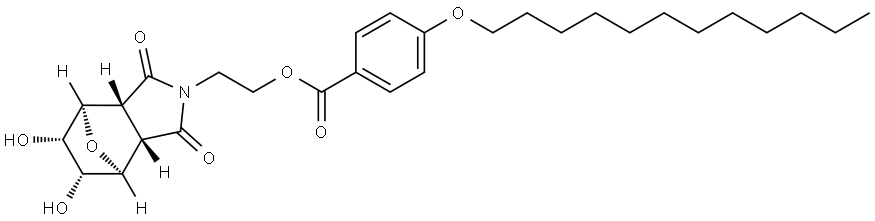 2-((3aR,4R,5S,6R,7S,7aS)-5,6-dihydroxy-1,3-dioxohexahydro-1H-4,7-epoxyisoindol-2(3H)-yl)ethyl 4-(dodecyloxy)benzoate Structure