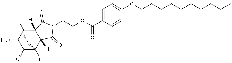 2-((3aR,4R,5S,6R,7S,7aS)-5,6-dihydroxy-1,3-dioxohexahydro-1H-4,7-epoxyisoindol-2(3H)-yl)ethyl 4-(decyloxy)benzoate Structure