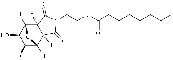 2-((3aR,4R,5S,6R,7S,7aS)-5,6-dihydroxy-1,3-dioxohexahydro-1H-4,7-epoxyisoindol-2(3H)-yl)ethyl octanoate Structure