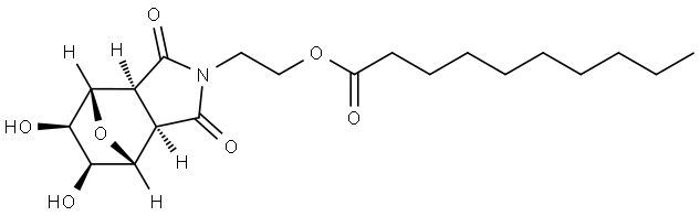 2-((3aR,4R,5S,6R,7S,7aS)-5,6-dihydroxy-1,3-dioxohexahydro-1H-4,7-epoxyisoindol-2(3H)-yl)ethyl decanoate Structure