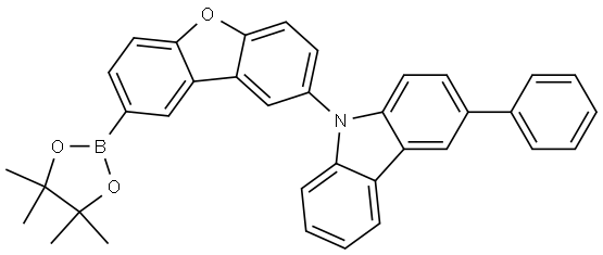 9H-Carbazole, 3-phenyl-9-[8-(4,4,5,5-tetramethyl-1,3,2-dioxaborolan-2-yl)-2-dibenzofuranyl]- 구조식 이미지
