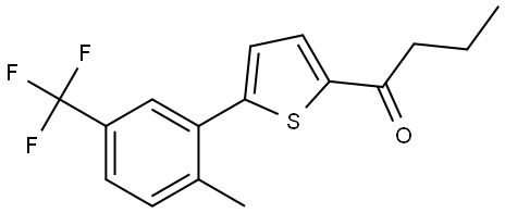 1-[5-[2-Methyl-5-(trifluoromethyl)phenyl]-2-thienyl]-1-butanone Structure