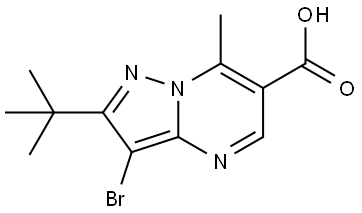 3-bromo-2-(tert-butyl)-7-methylpyrazolo[1,5-a]pyrimidine-6-carboxylic acid Structure