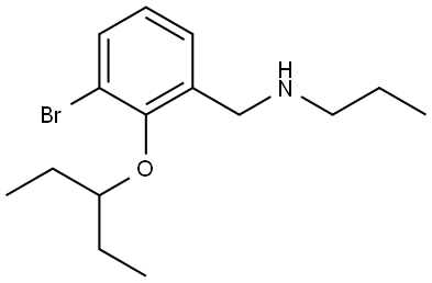 3-Bromo-2-(1-ethylpropoxy)-N-propylbenzenemethanamine Structure