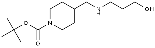 tert-butyl 4-(((3-hydroxypropyl)amino)methyl)piperidine-1-carboxylate Structure