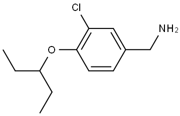 3-Chloro-4-(1-ethylpropoxy)benzenemethanamine Structure