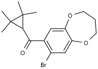 (8-Bromo-3,4-dihydro-2H-1,5-benzodioxepin-7-yl)(2,2,3,3-tetramethylcyclopropy... Structure