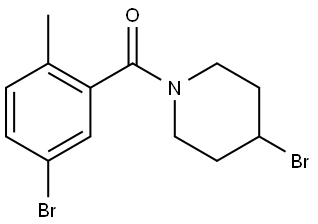 (5-Bromo-2-methylphenyl)(4-bromo-1-piperidinyl)methanone Structure