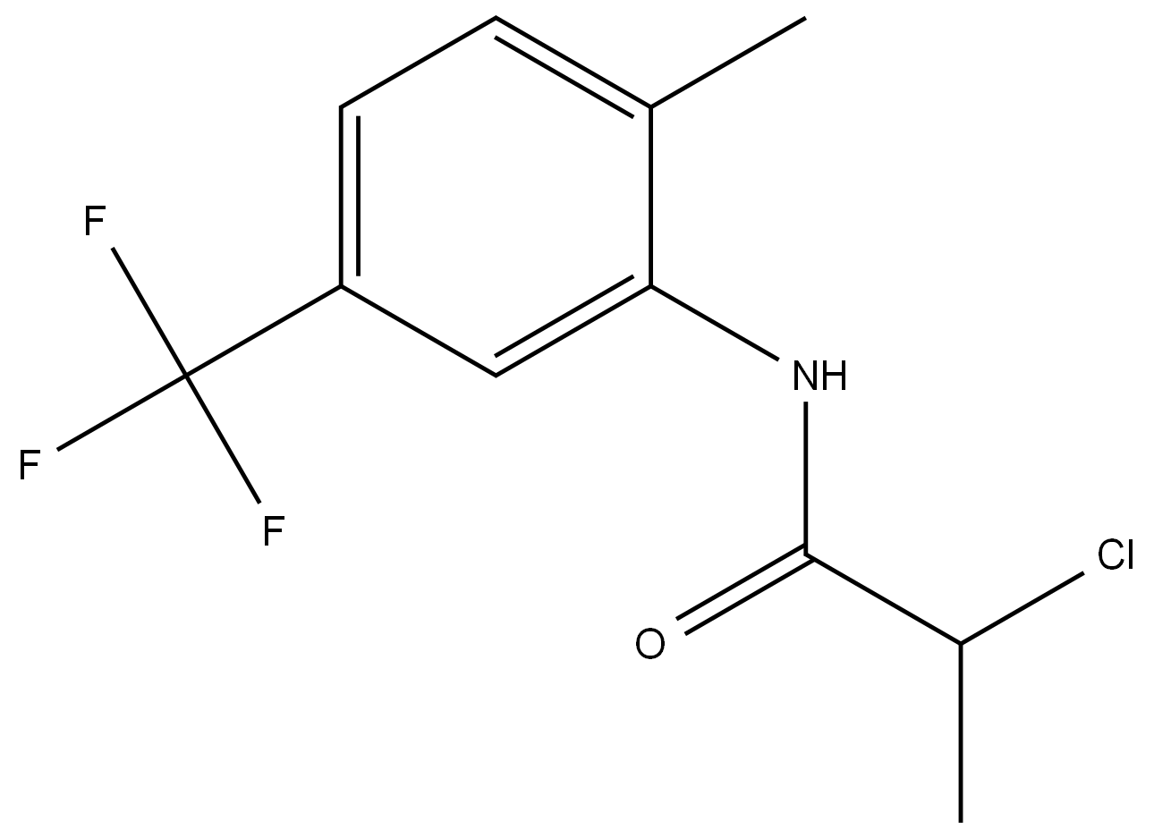 2-Chloro-N-[2-methyl-5-(trifluoromethyl)phenyl]propanamide Structure