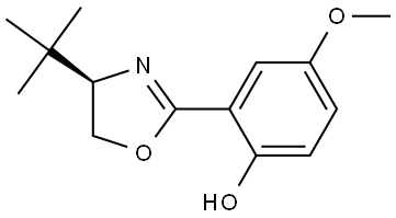 (S)-2-(4-(tert-butyl)-4,5-dihydrooxazol-2-yl)-4-methoxyphenol Structure