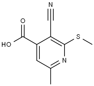 4-Pyridinecarboxylic acid, 3-cyano-6-methyl-2-(methylthio)- Structure