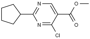 5-Pyrimidinecarboxylic acid, 4-chloro-2-cyclopentyl-, methyl ester Structure