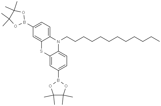 10-dodecyl-3,7-bis(4,4,5,5-tetramethyl-1,3,2-dioxaborolan-2-yl)-10H-phenothiazine 구조식 이미지