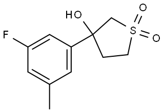 Thiophene-3-ol, 3-(3-fluoro-5-methylphenyl)tetrahydro-, 1,1-dioxide Structure