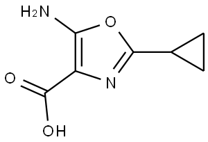 4-Oxazolecarboxylic acid, 5-amino-2-cyclopropyl- Structure