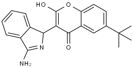 6-tert-butyl-2-hydroxy-3-(3-iminoisoindolin-1-yl)-4h-chromen-4-one Structure