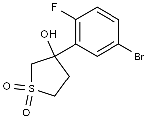 Thiophene-3-ol, 3-(5-bromo-2-fluorophenyl)tetrahydro-, 1,1-dioxide Structure