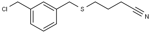 4-((3-(chloromethyl)benzyl)thio)butanenitrile Structure