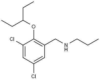 3,5-Dichloro-2-(1-ethylpropoxy)-N-propylbenzenemethanamine Structure