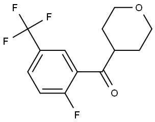 2-Fluoro-5-(trifluoromethyl)phenyl](tetrahydro-2H-pyran-4-yl)methanone Structure