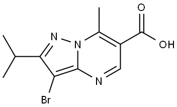 3-bromo-2-isopropyl-7-methylpyrazolo[1,5-a]pyrimidine-6-carboxylic acid Structure