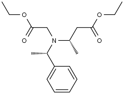 Butanoic acid, 3-[(2-ethoxy-2-oxoethyl)(1-phenylethyl)amino]-, ethyl ester, [S-(R*,R*)]- Structure