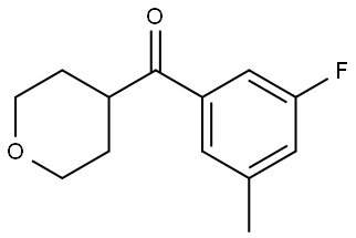 (3-Fluoro-5-methylphenyl)(tetrahydro-2H-pyran-4-yl)methanone Structure