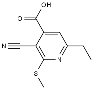 4-Pyridinecarboxylic acid, 3-cyano-6-ethyl-2-(methylthio)- Structure