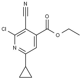 Ethyl 2-chloro-3-cyano-6-cyclopropyl-4-pyridinecarboxylate Structure