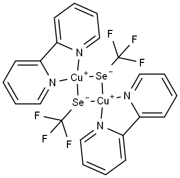 [(2,2'-Bipyridine)Cu(trifluoromethylselenolate)]2 Structure