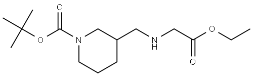 tert-butyl 3-(((2-ethoxy-2-oxoethyl)amino)methyl)piperidine-1-carboxylate Structure