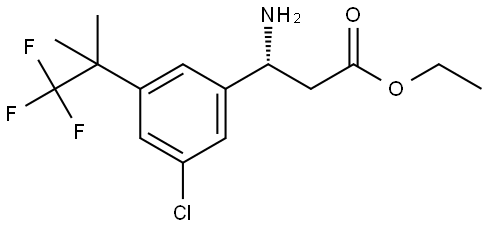 ethyl (R)-3-amino-3-(3-chloro-5-(1,1,1-trifluoro-2-methylpropan-2-yl)phenyl)propanoate Structure