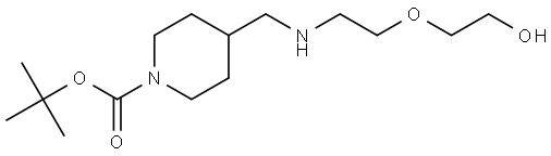 tert-butyl 4-(((2-(2-hydroxyethoxy)ethyl)amino)methyl)piperidine-1-carboxylate Structure