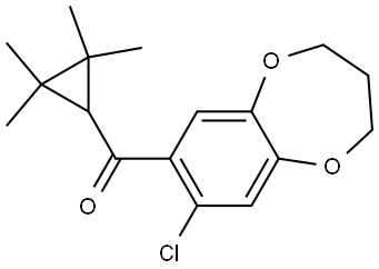 (8-Chloro-3,4-dihydro-2H-1,5-benzodioxepin-7-yl)(2,2,3,3-tetramethylcycloprop... Structure