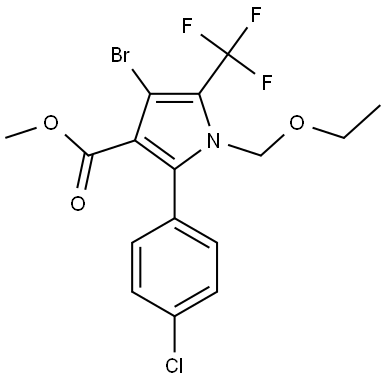 1H-Pyrrole-3-carboxylic acid, 4-bromo-2-(4-chlorophenyl)-1-(ethoxymethyl)-5-(trifluoromethyl)-, methyl ester Structure