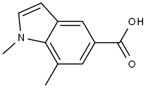 1,7-Dimethyl-1H-indole-5-carboxylic acid Structure