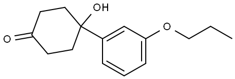 Cyclohexanone, 4-hydroxy-4-(3-propoxyphenyl)- Structure