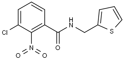 3-chloro-2-nitro-N-(thiophen-2-ylmethyl)benzamide Structure