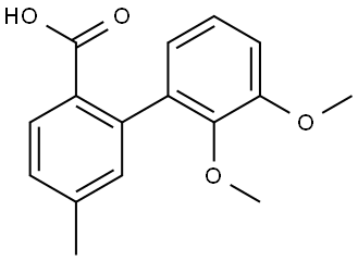 2',3'-Dimethoxy-5-methyl[1,1'-biphenyl]-2-carboxylic acid Structure