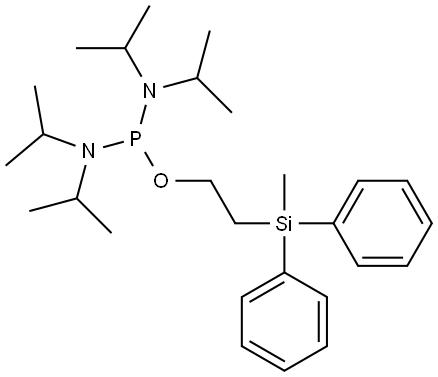 N,N,N',N'-tetraisopropyl-1-(2-(methyldiphenylsilyl)ethoxy)phosphinediamine Structure