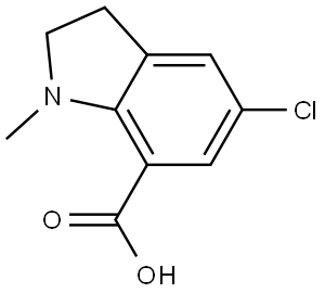 5-chloro-1-methylindoline-7-carboxylic acid Structure