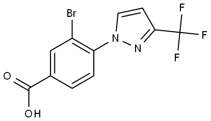 3-bromo-4-(3-(trifluoromethyl)-1H-pyrazol-1-yl)benzoic acid Structure