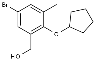 5-Bromo-2-(cyclopentyloxy)-3-methylbenzenemethanol Structure