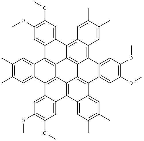 2,3,10,11,18,19-hexamethoxy-6,7,14,15,22,23-hexamethyltrinaphtho[1,2,3,4-fgh:1',2',3',4'-pqr:1'',2'',3'',4''-za1b1]trinaphthylene Structure