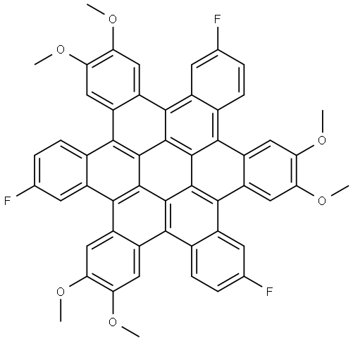 6,14,22-trifluoro-2,3,10,11,18,19-hexamethoxytrinaphtho[1,2,3,4-fgh:1',2',3',4'-pqr:1'',2'',3'',4''-za1b1]trinaphthylene Structure