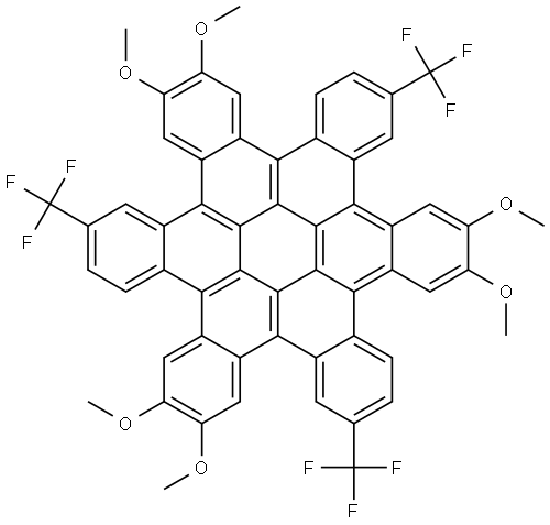 2,3,10,11,18,19-hexamethoxy-6,14,22-tris(trifluoromethyl)trinaphtho[1,2,3,4-fgh:1',2',3',4'-pqr:1'',2'',3'',4''-za1b1]trinaphthylene Structure