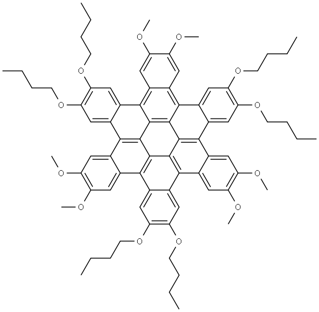 2,3,10,11,18,19-hexabutoxy-6,7,14,15,22,23-hexamethoxytrinaphtho[1,2,3,4-fgh:1',2',3',4'-pqr:1'',2'',3'',4''-za1b1]trinaphthylene Structure