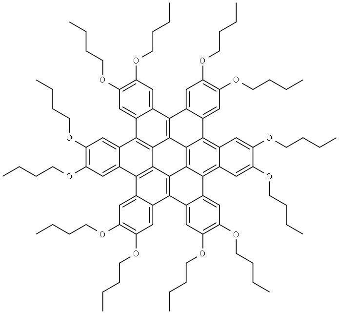 2,3,6,7,10,11,14,15,18,19,22,23-dodecabutoxytrinaphtho[1,2,3,4-fgh:1',2',3',4'-pqr:1'',2'',3'',4''-za1b1]trinaphthylene Structure